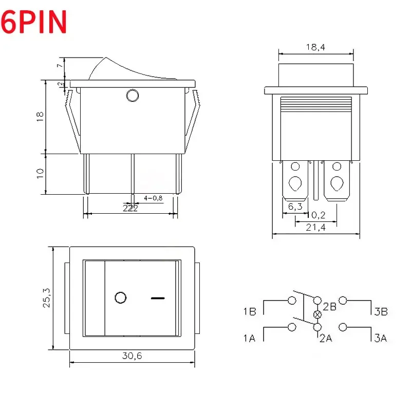 KCD4 Rocker Switch ON-OFF/ON 2/3 Position 4PIN / 6PIN Electrical equipment With Light Power Switch Switch 16A 250V/20A 125VAC