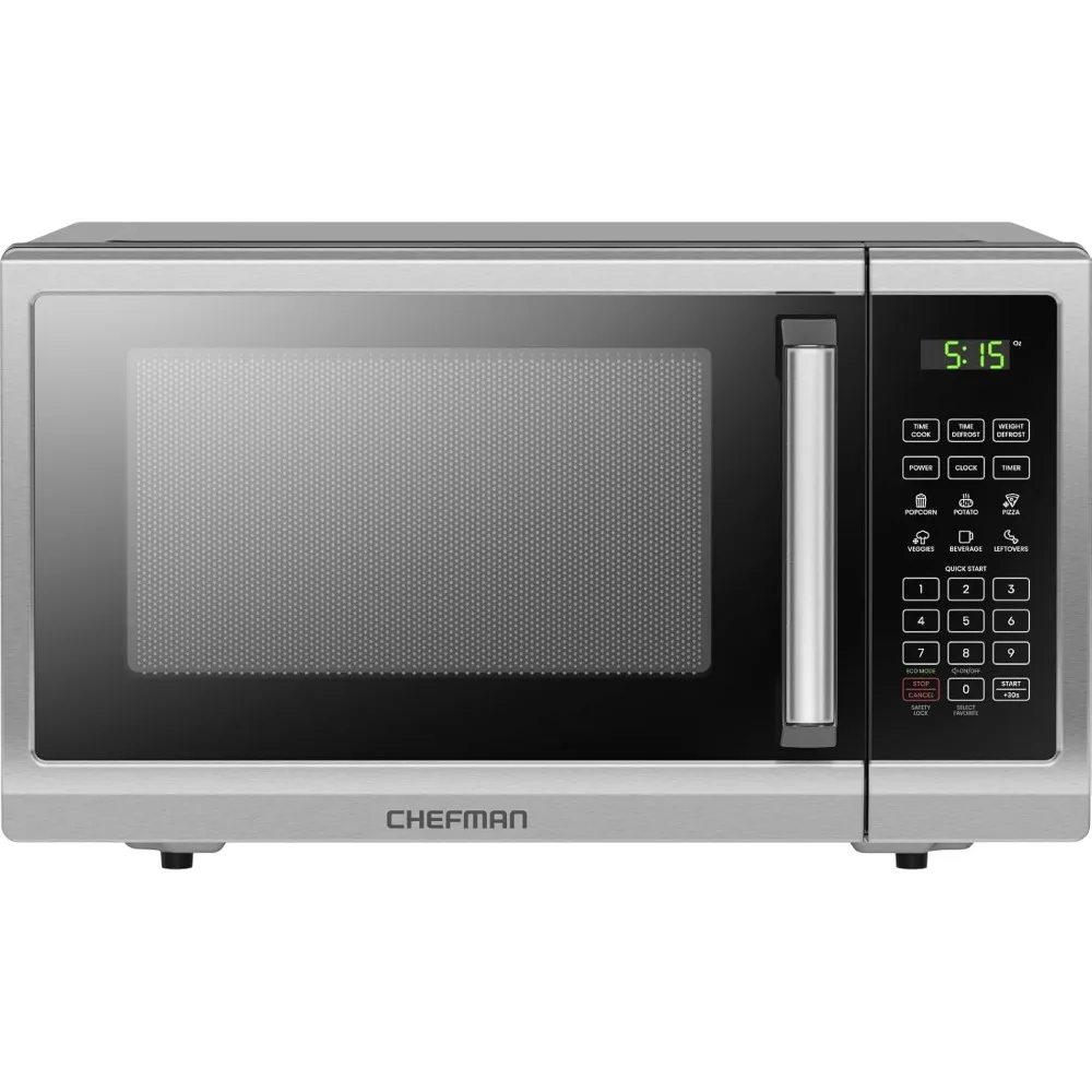 

Countertop Microwave Oven 0.9 Cu. Ft. Digital Stainless Steel Microwave 900 Watt with 6 Presets, Eco Mode