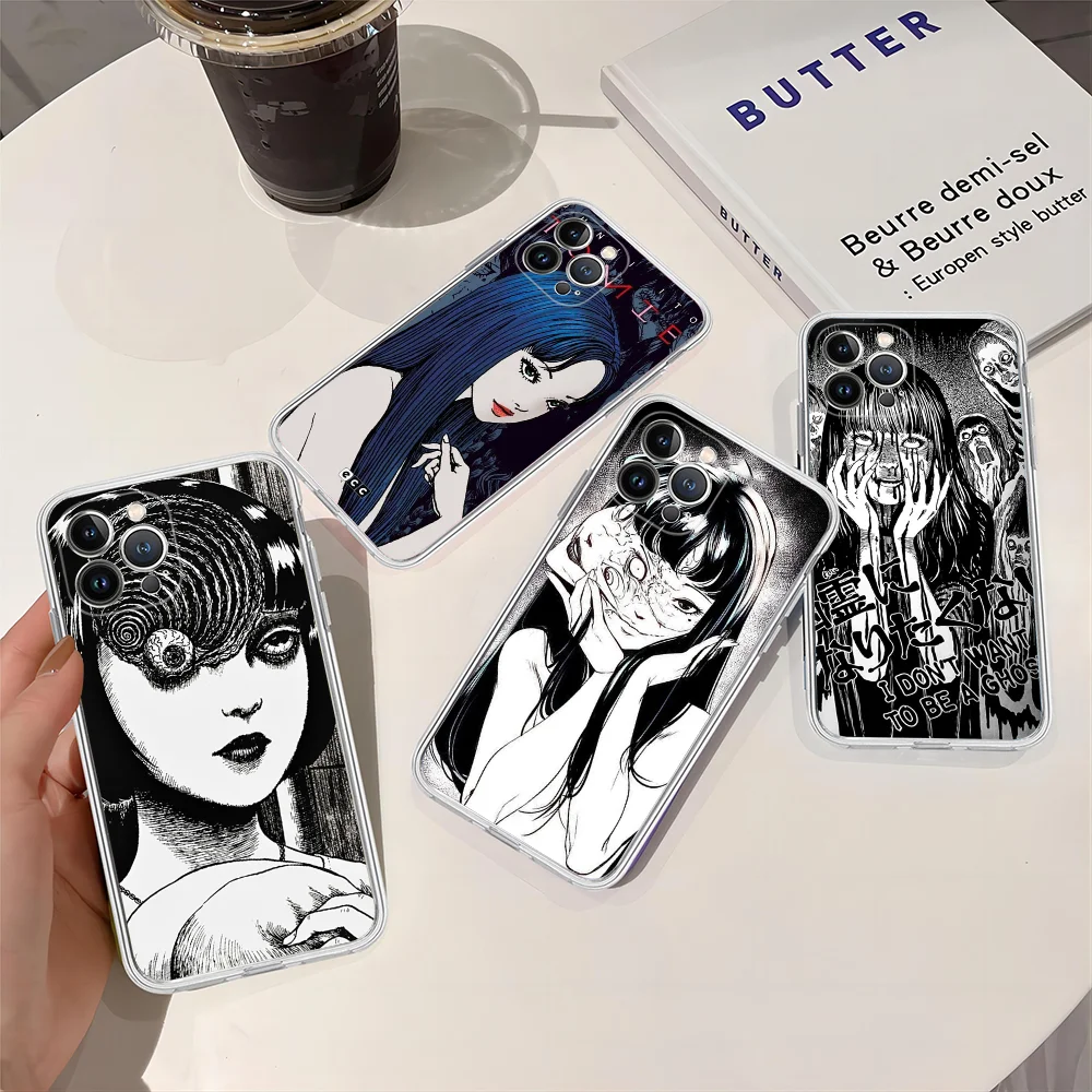 Junji Ito comics Phone Case For iPhone 15 14 11 12 13 Mini Pro XS Max Cover 6 7 8 Plus X XR SE 2020 Funda Shell