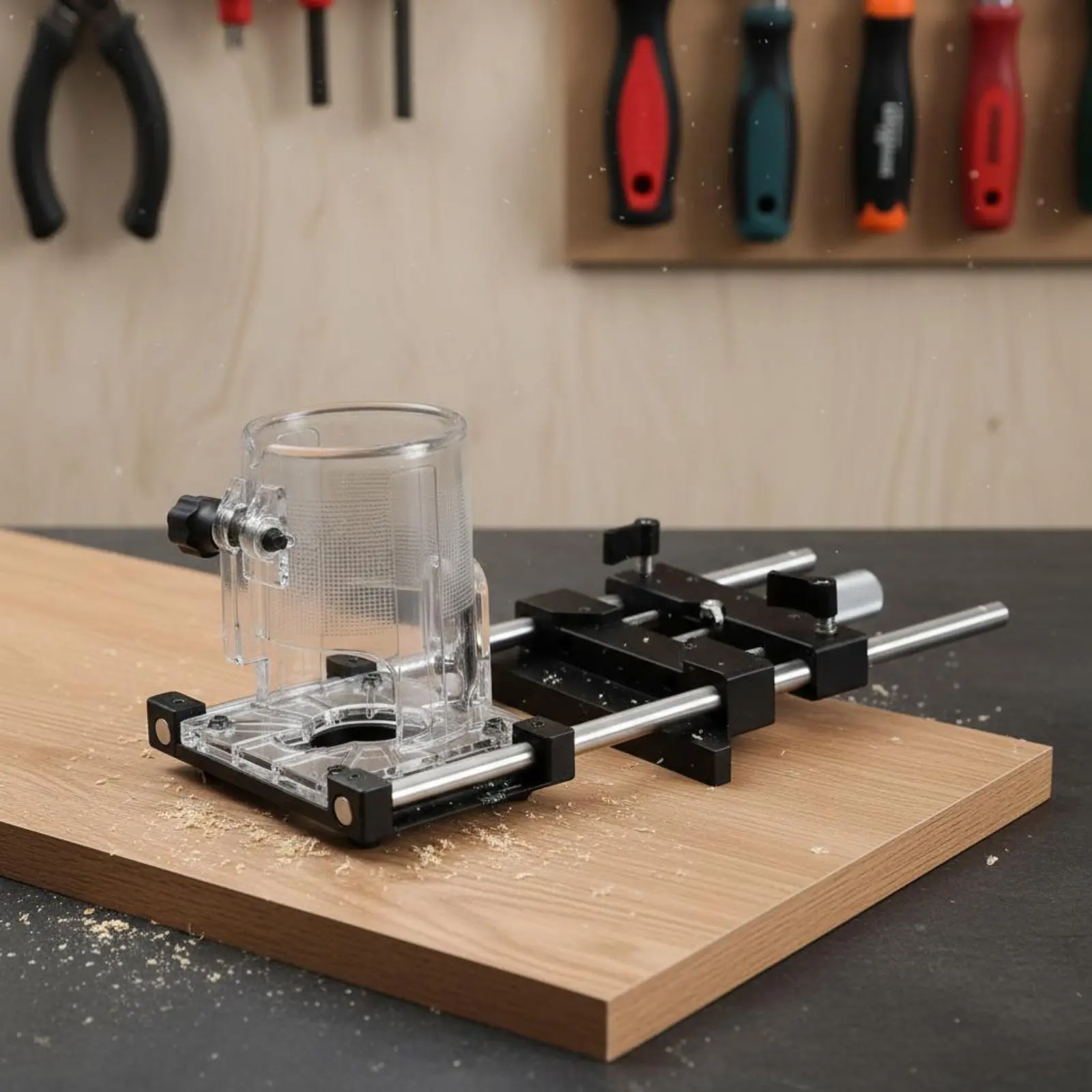 

Trim Router Border Guide Fine Adjustment Router Straight Guide Woodworking Tool Adjustable Easy Installation for Woodworkers