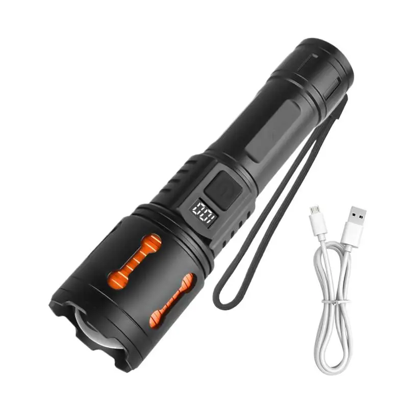 

Led Flashlight Multifunctional Digital Torch 3 Brightness Portable Digital Display Flashlights For Hunting Hiking Survival