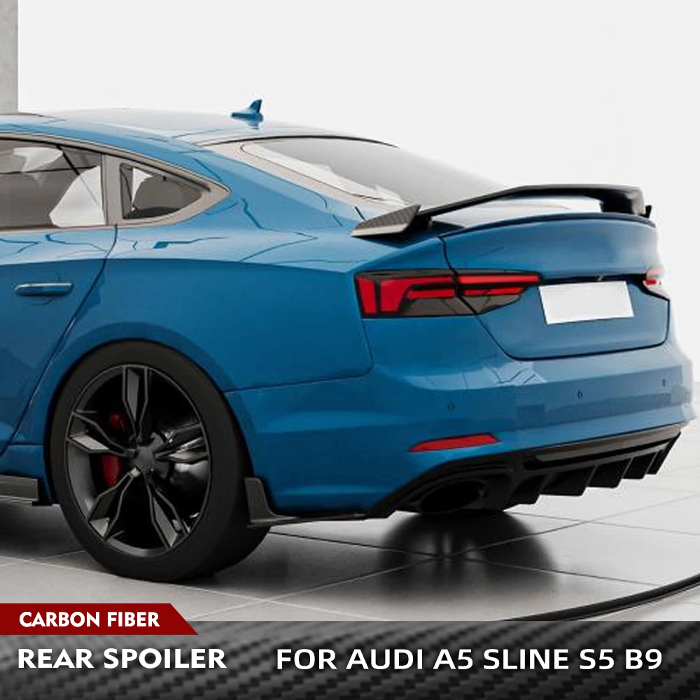 

Автомобильный задний спойлер для багажника Audi A5 Sline S5 B9 Sportback 2017-2019, задний спойлер для багажника, задний спойлер из углеродного волокна