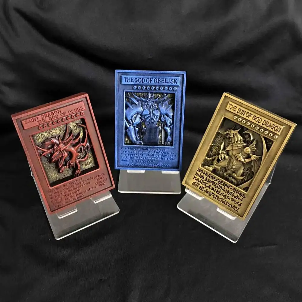 Yu Gi Oh 3D Blue-Eyes White Dragon or Dark Magician or Dark Magician Girl Restored Metal Card Stereo Card