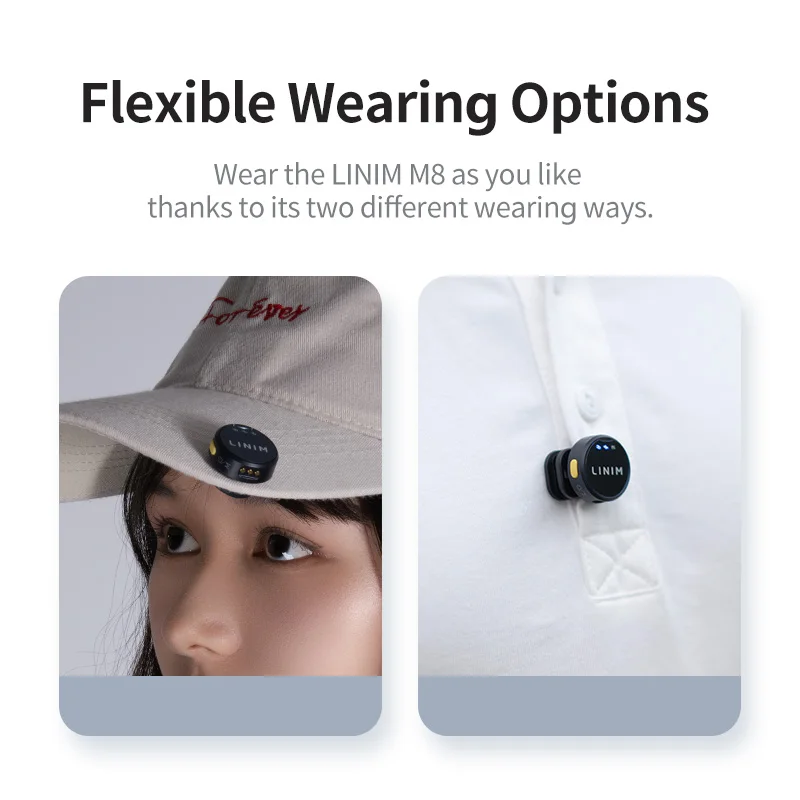 LINIM M8 Wireless Lavalier Microphone Noise Cancellation 23H Battery for iPhone Camera Type-C for Vlog Interview Live Streaming