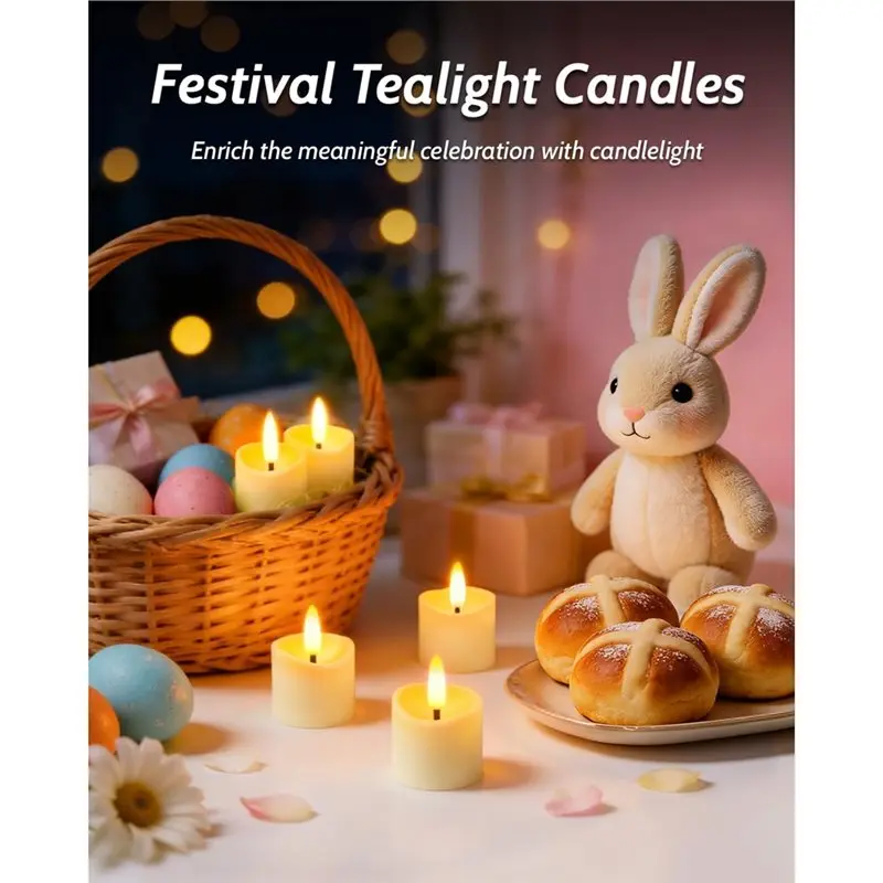 Flameless Candles Rechargeable, Battery Operated 6 Pack 1.5