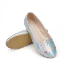 Ragazze Unicorn Leather Shoes bambini Flats mocassini scarpe Fashion Kids Princess Shoes for Party Wedding Simple Soft Spring Autumn