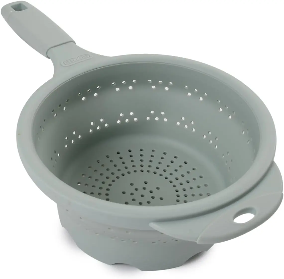 Coador de silicone dobrável de 8" em sálvia, filtro de cozinha com alças, capacidade de 7,2 xícaras |   Sem BPA, resistente ao calor, espaço-Sav