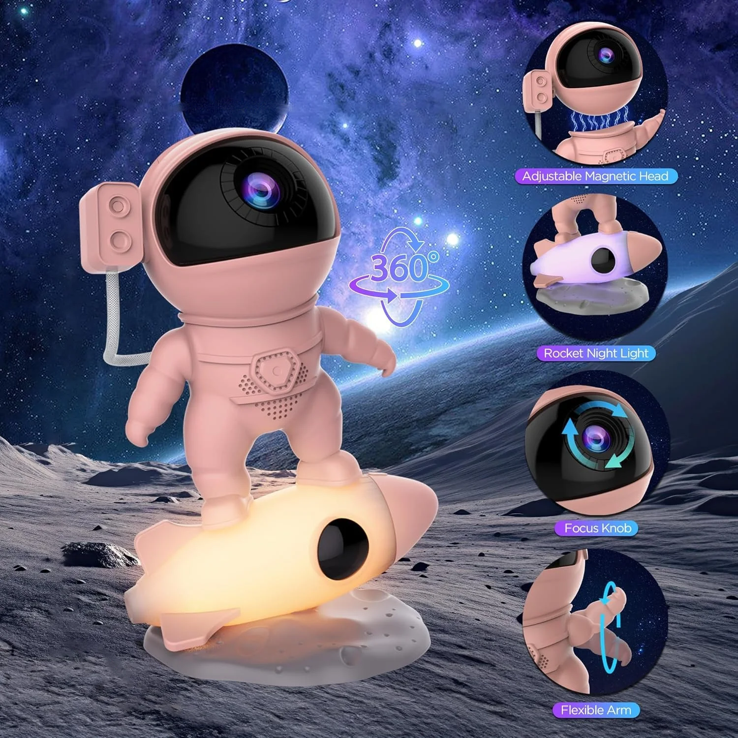 Galaxy Projection Lamp, 13 in 1 HD Planetarium Astronaut Galaxy Projection Lamp, suitable for bedroom/children's adult game room