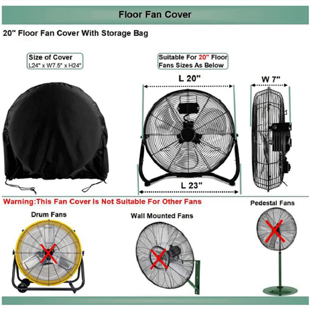 Dustproof Cover Fan Cover 210D Oxford Cloth Easy To Use For Floor Fans Table Fan Long-lasting Protection Cover