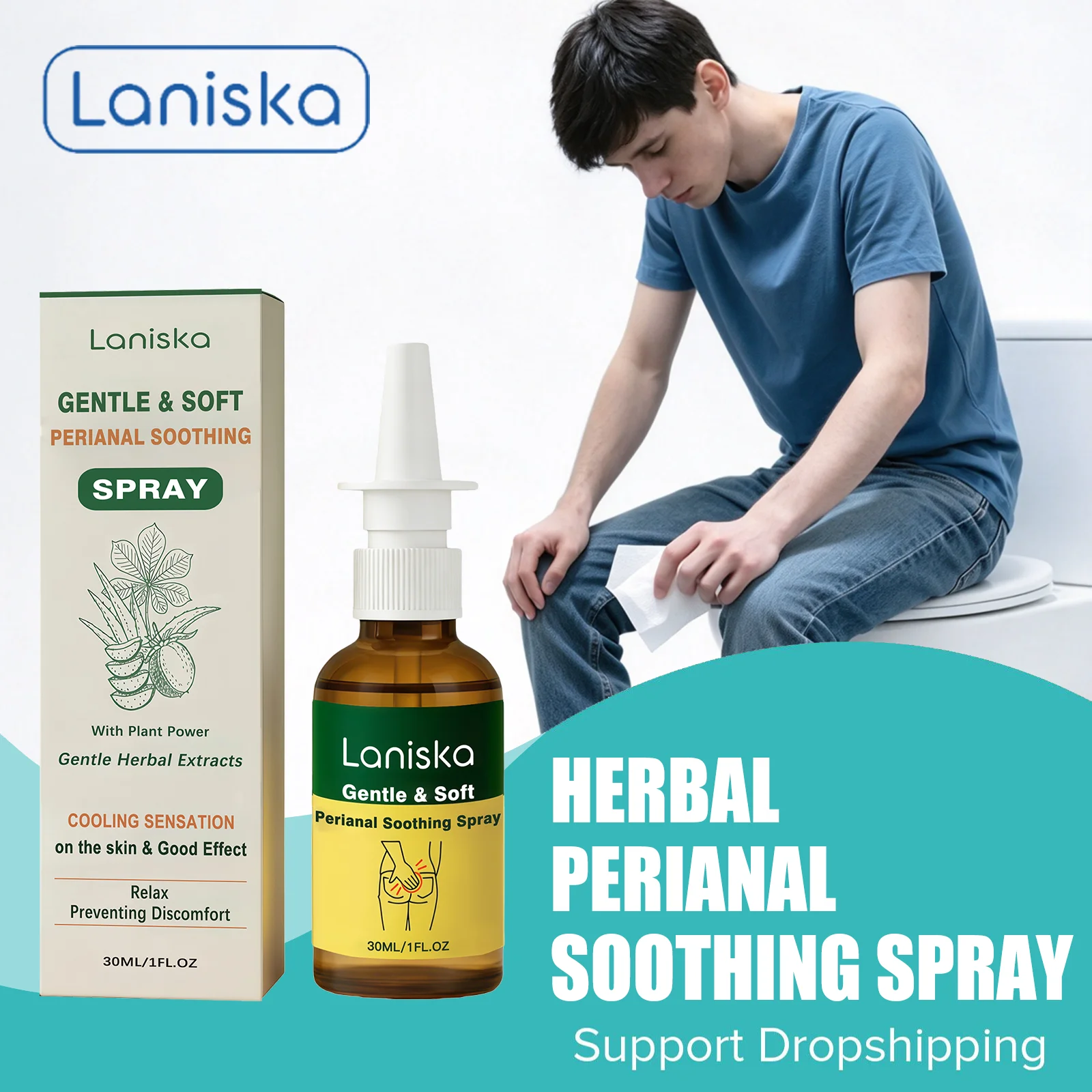 Herbal Perianal Soothing Spray Relieves Burning Discomfort Help Improve Local Unpleasant Feeling Perianal Moisturizing Gentle