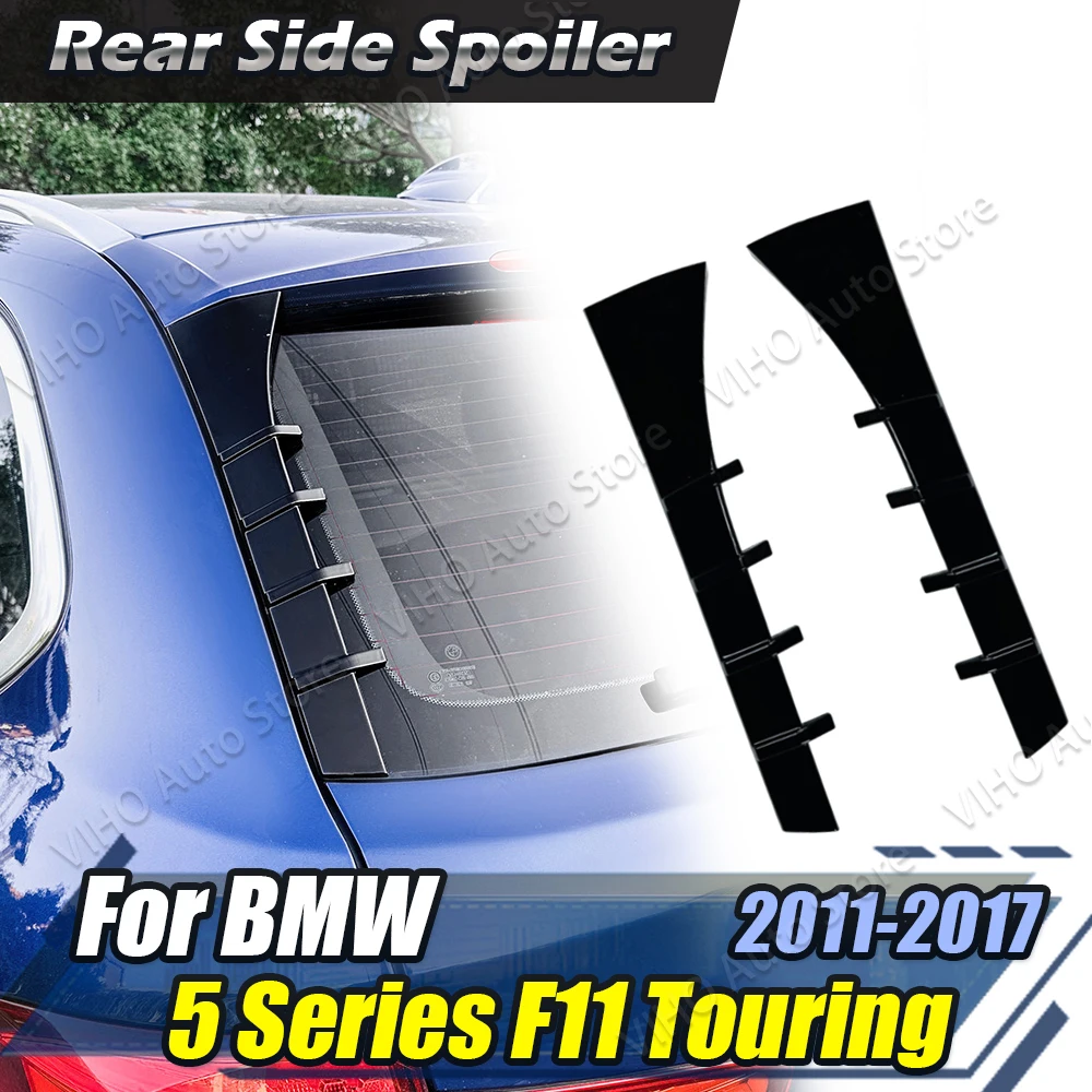 For BMW 5 Series F11 Touring 2011-2017 Carbon Fiber Look Black Car Rear Window Side Spoiler Wing Car-styling Auto Accessories