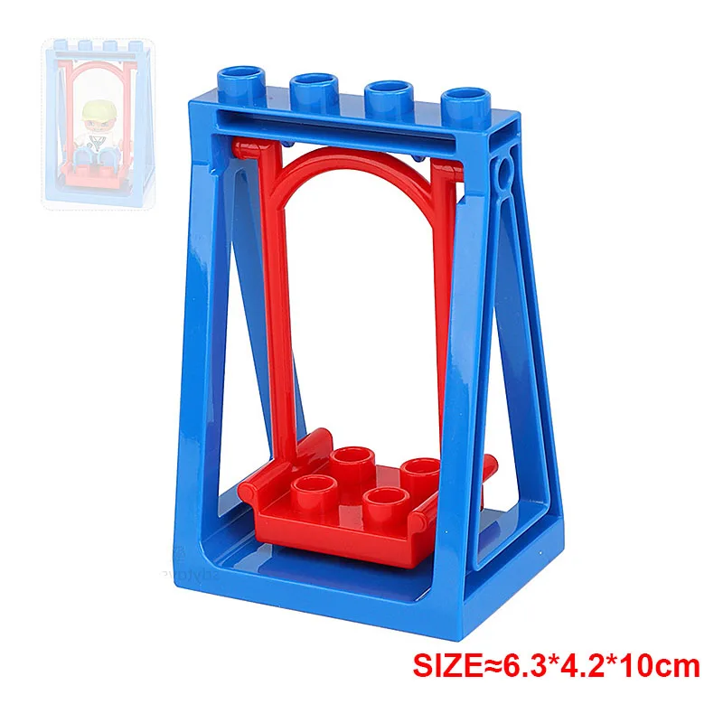 Big Building Blocks Parts Amusement Park Swings Slide Stairs playground rotate Pipeline Accessories Assembled Toys for Children