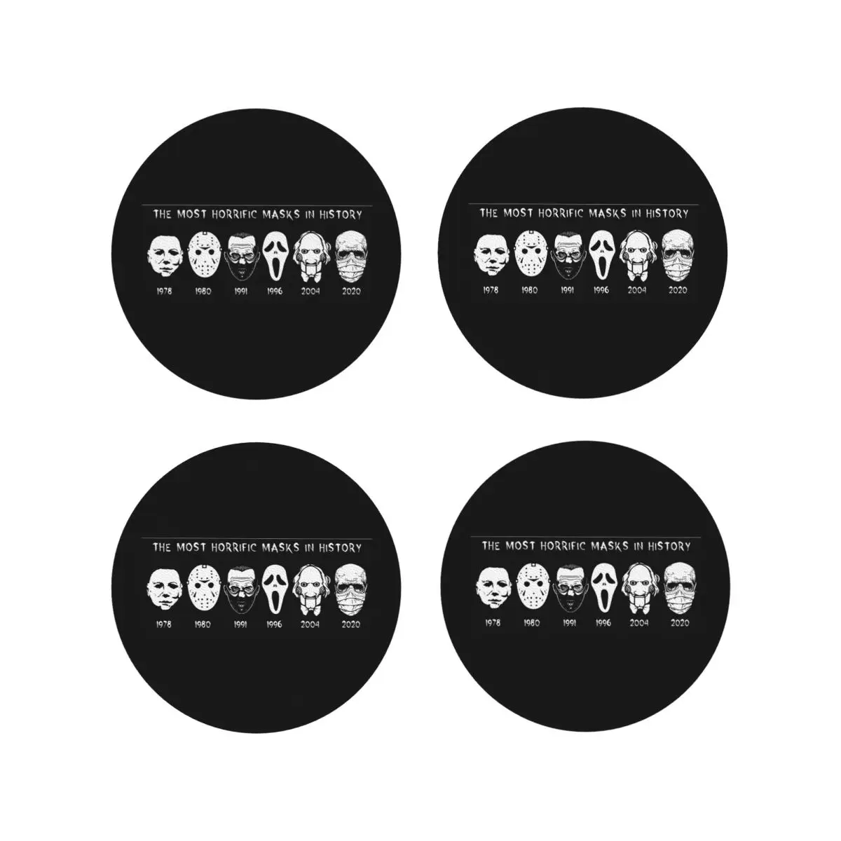 

Маски ужасов, подставки, кухонные салфетки, водонепроницаемые изоляционные коврики для чашек, кофейные коврики для декора, домашняя посуда, подушечки из 4 шт.