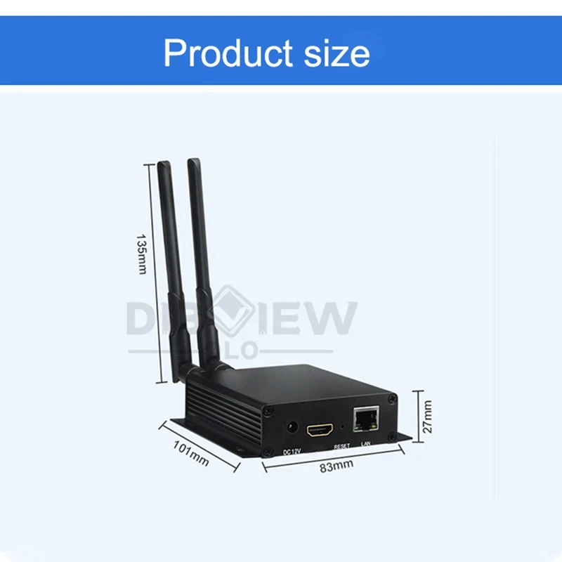 Dibvew WE01 H.264 Streaming audio WIFI Encoder streaming HD a IP RTSP, HTTP, RTMP, UDP, multicast e unicast