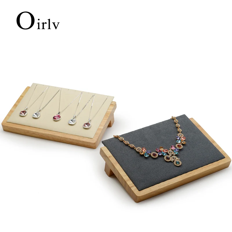 

Oirlv Wooden Necklace Holder Display Stand Inclined Solid Wood Necklace Stand Oblique Triangle Wooden Necklace Display Organizer