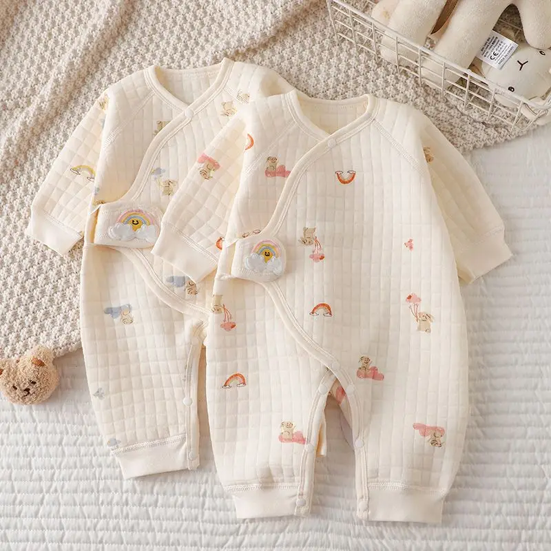 Ircomll Neugeborenen Baby Kleidung Herbst Winter Warme Baumwolle Baby Strampler Pyjamas für Mädchen Jungen Infant Hause Tragen Baby Kleidung