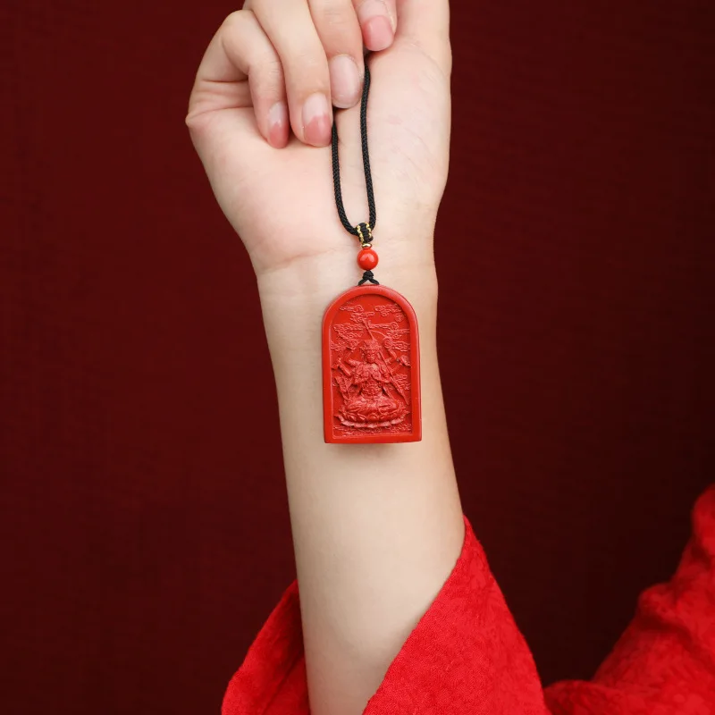 FREE SHIP Geomantic master Cinnabar TAI SUI Goddess Amulet multipurpose talisman exorcise evil spirit Bring good luck talisman