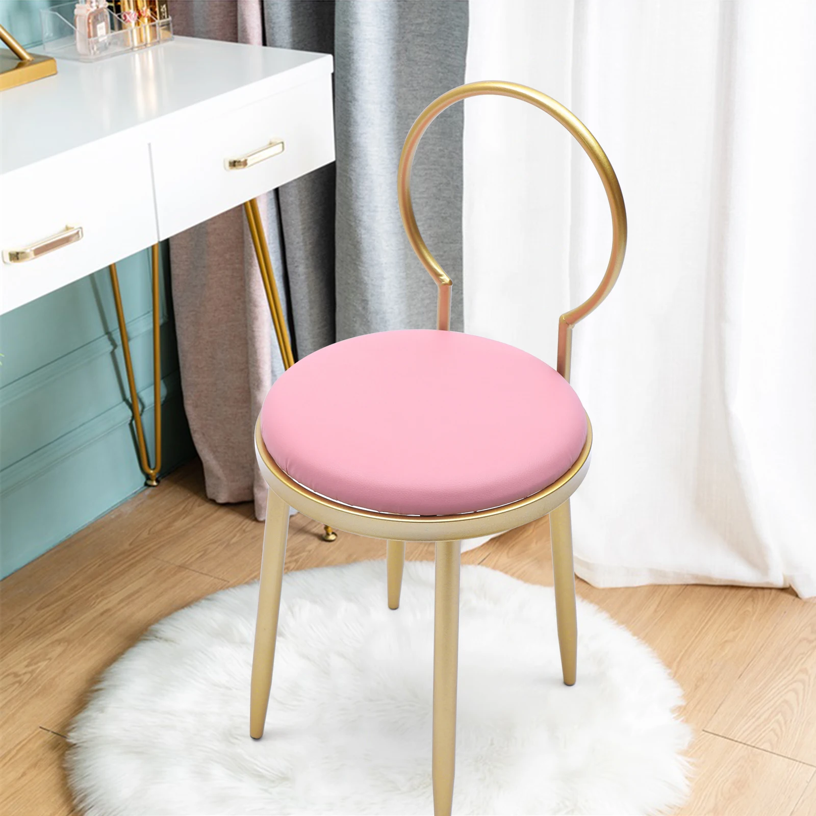 Light Luxury Small Round Stool, Dresser Stool, Household Dressing Chair, Simple and Creative