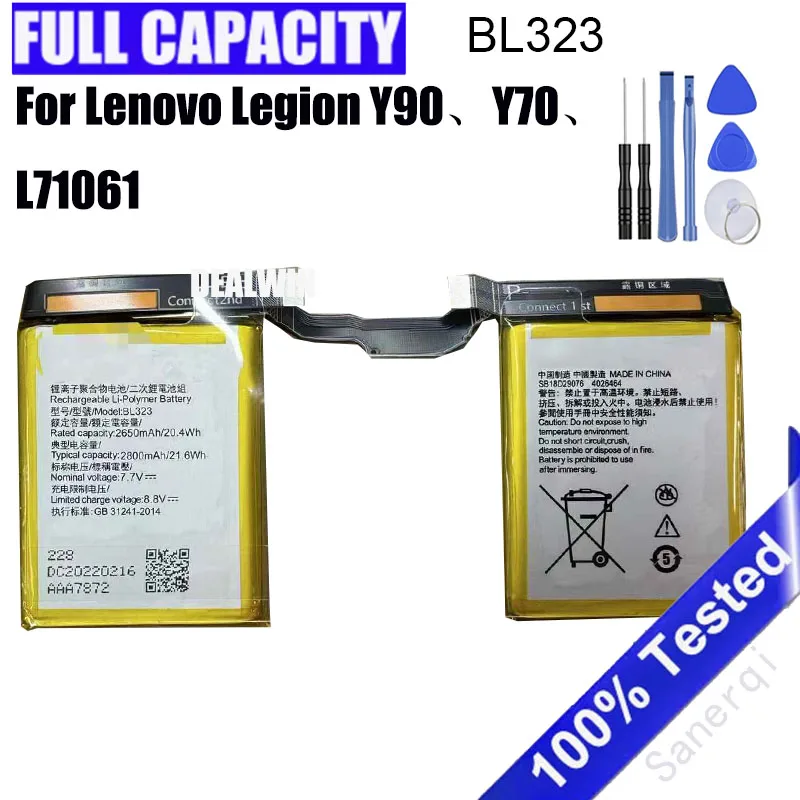 

Новый аккумулятор 2800 мАч BL323 для Lenovo Legion Y90 Y70 L71061 аккумуляторы для мобильных телефонов Bateria + инструменты