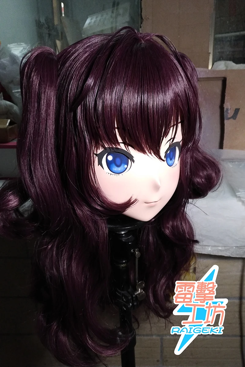 (LJ-133) Customize Character Female/Girl Resin Kig Full Head With Lock Anime Cosplay Japanese Anime Kigurumi Mask