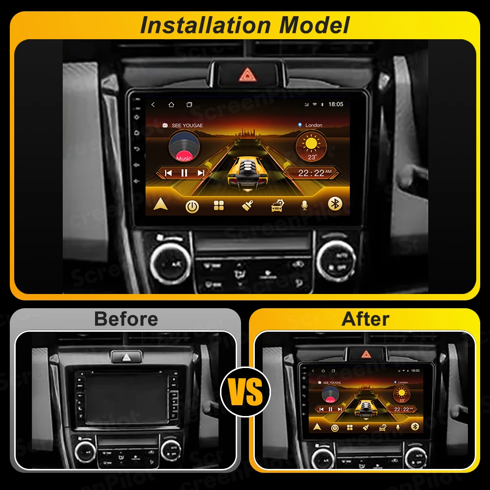 Android 16 For Toyota Corolla Axio 2 Fielder 3 E160 2012-2021 Car Radio Stereo Head Unit Multimedia Video Player GPS Navigation