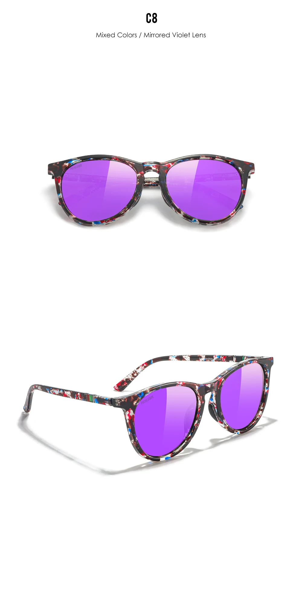 KDEAM Damen-Vintage-Sonnenbrille, polarisierte und photochrome Gläser, Sonnenschutz-Sonnenbrille, weiblich, für Reisen, Fahren, Wandern – Detail 15