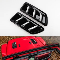 Car Front Hood Air Outlet Vent Cover Trim ABS Stickers For Jeep Wrangler JL JT Gladiator 2018 Up Exterior Auto Accessories 2pcs
