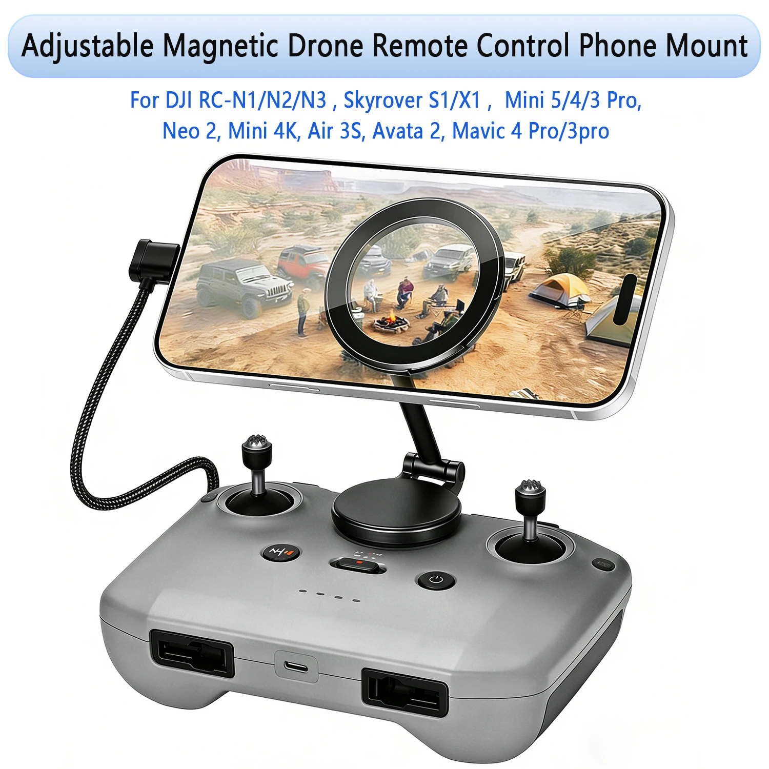 

MINGVEN Magnetic Phone Mount For DJI RC-N1/2/3 Remote Controller Stand Quick Adsorption 360° Rotate Foldable Bracket Accessories