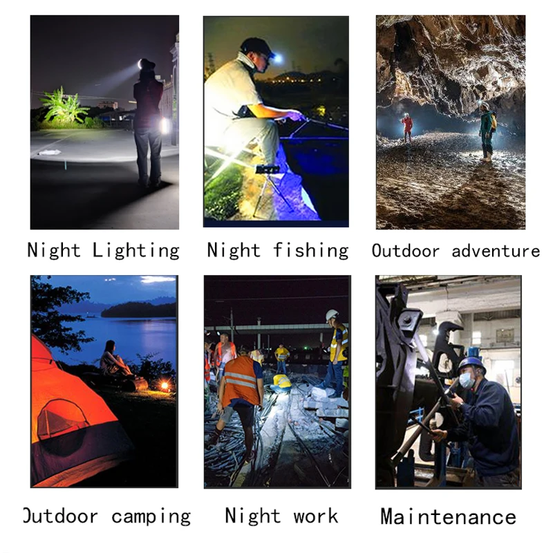 Multifunctional Outdoor Lighting 15W LED Strong Light Split USB Rechargeable Headlamp