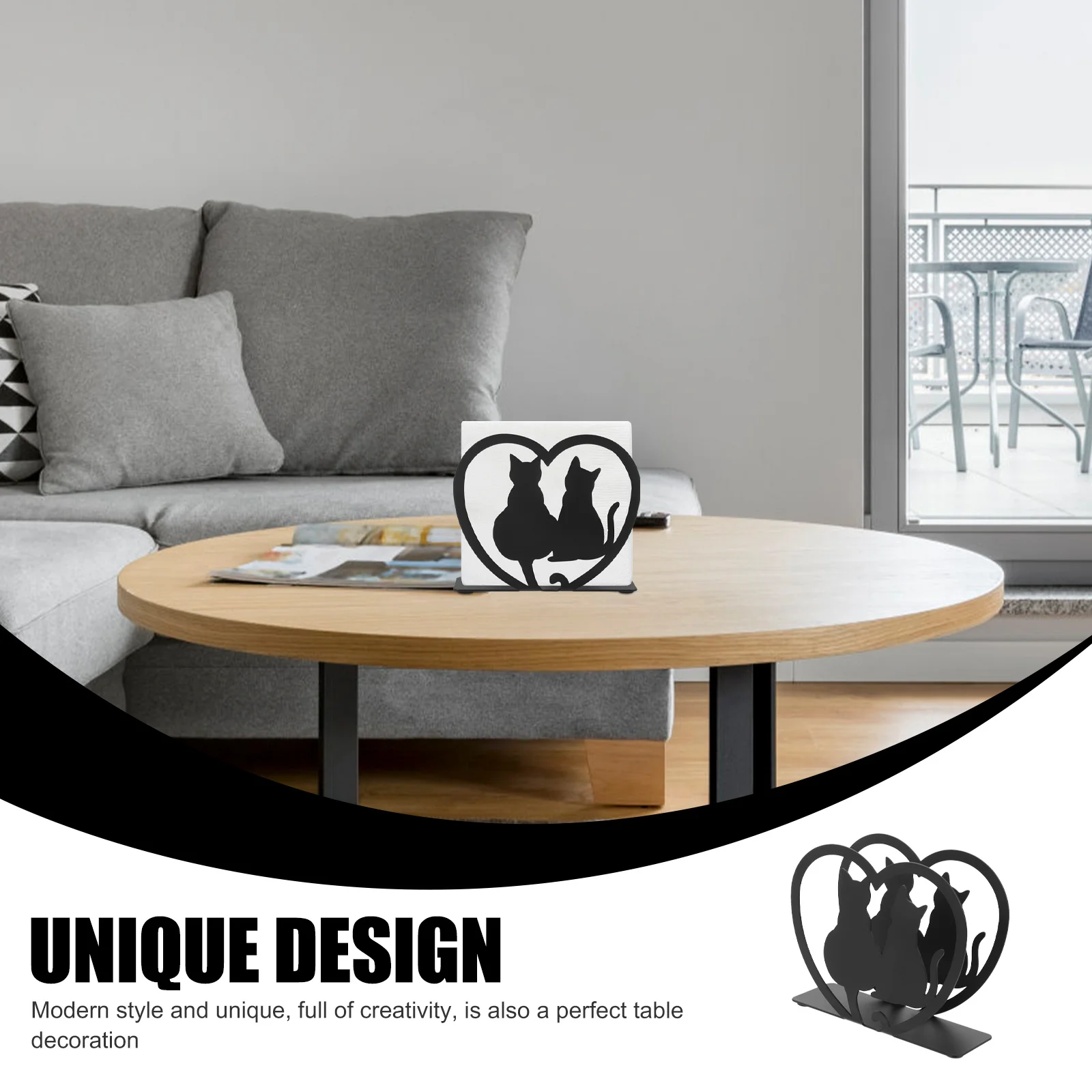 

Iron Napkin Holder Cat Design Metal Tissue Holder Decorative Stand for Home Kitchen Dining Table Restaurant Party Wedding