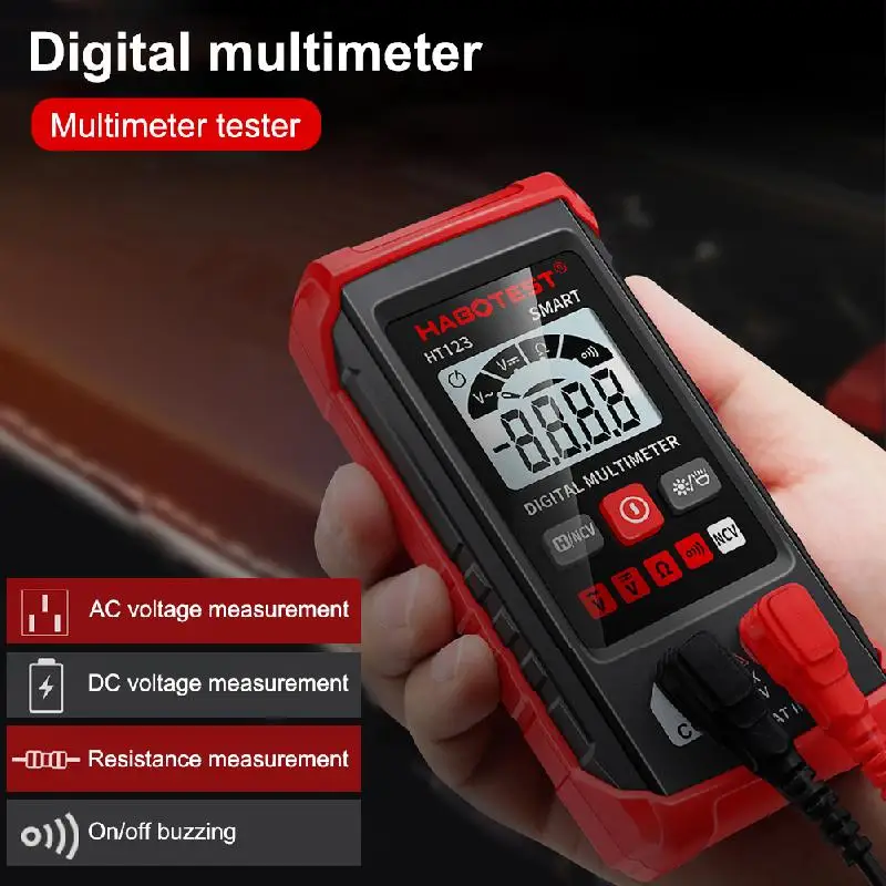 HT123 Digital Multimeter - Electric Tester Voltmeter Multimeter - Automatic Ranging Voltmeter Non-contact Voltage Tester