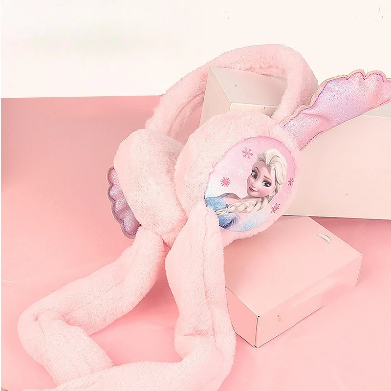Miniso 디즈니 귀마개 얼음과 눈 공주 Aisa 어린이 이동 여성 겨울 따뜻한 귀 보호 및 따뜻한 귀 가방