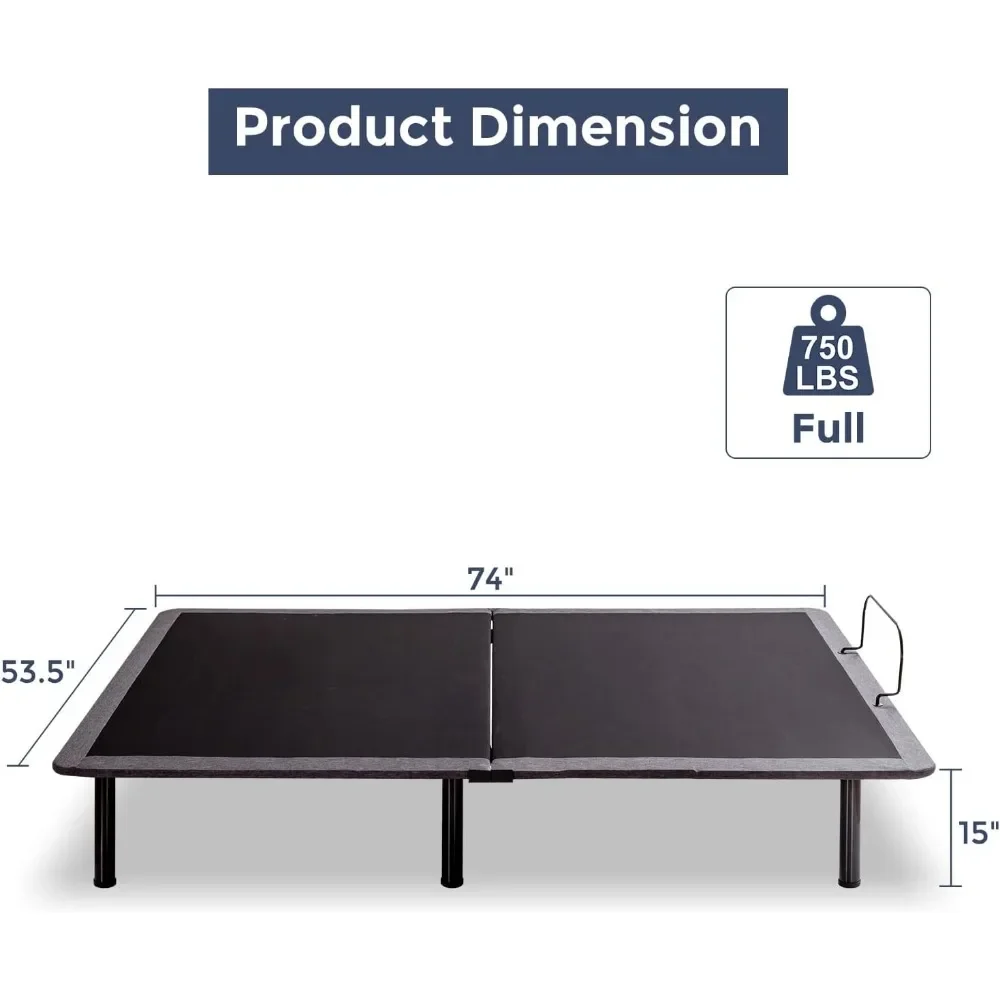 Adjustable Bed Frame, with Wireless Remote, Zero Gravity, Independent Head and Foot Incline, Queen Adjustable Bed Base