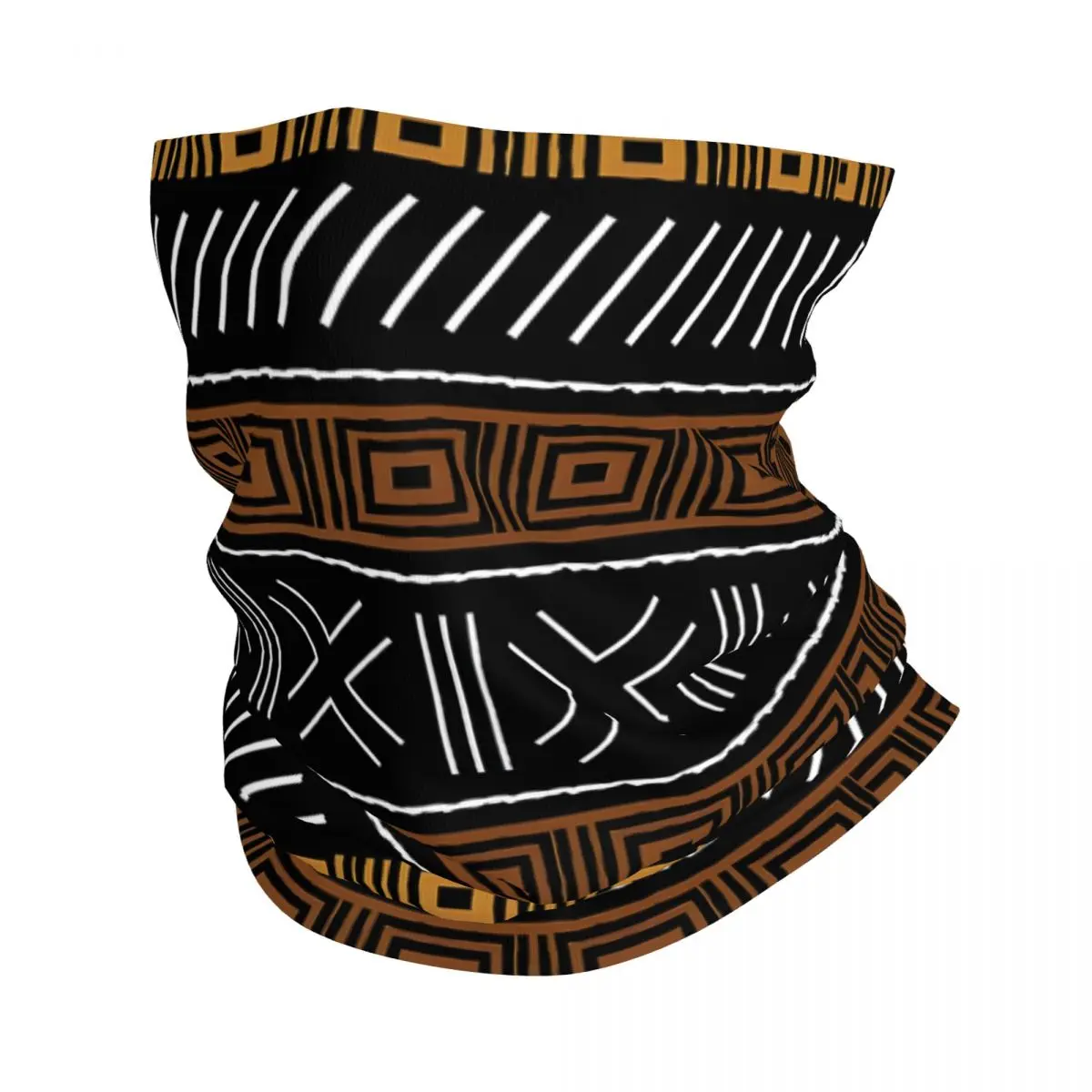 African Bogolan Mud Cloth Bandana Neck Cover Wrap Scarf Balaclava Cycling Unisex Adult Breathable