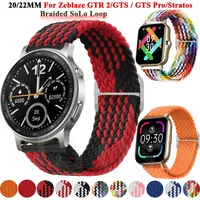 20 22mm Braided Band Strap For Zeblaze GTS2 GTS PRO Smart Watch Wristband Bracelet WristStrap Zeblaze NEO 3/Stratos/GTR 2 Correa