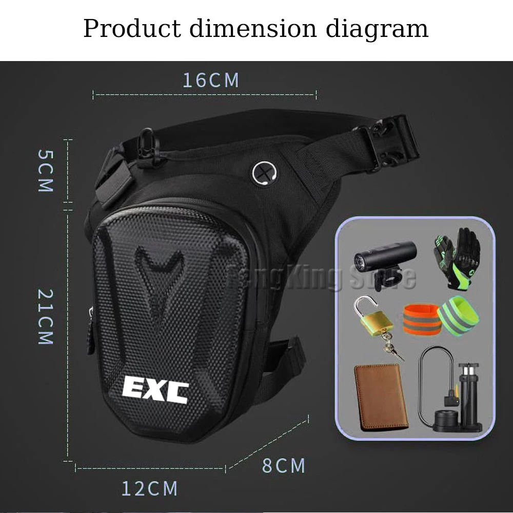 For EXC 125 200 250 300 400 450 500   Motorcycle leg bag knight hard shell waterproof waist bag, crossbody bag