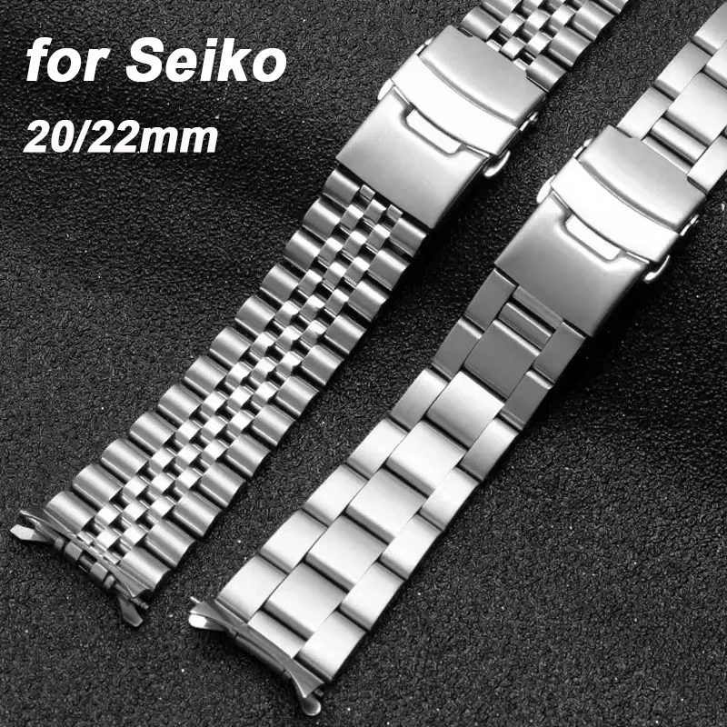 pulseira-de-aco-inoxidavel-para-seiko-skx007-009-pulseira-de-relogio-20mm-22mm-para-ostra-para-jubileu-extremidade-curvada-metal-masculino-pulseira-de-relogio