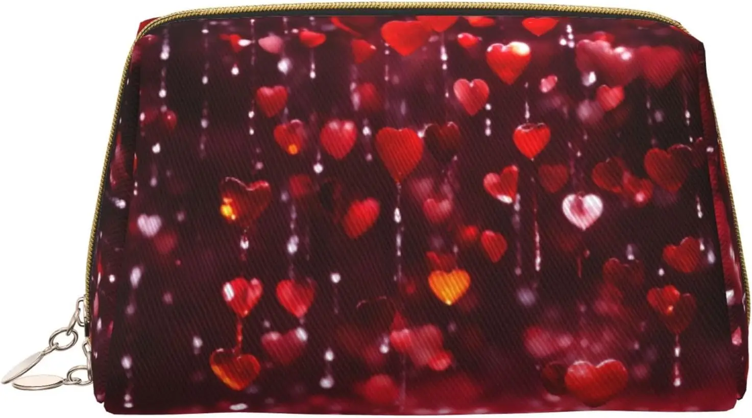

Abstract Heart Print Cosmetic Bags,Leather Makeup Bag Small For Purse,Cosmetic Pouch,Toiletry Clutch For Women Travel