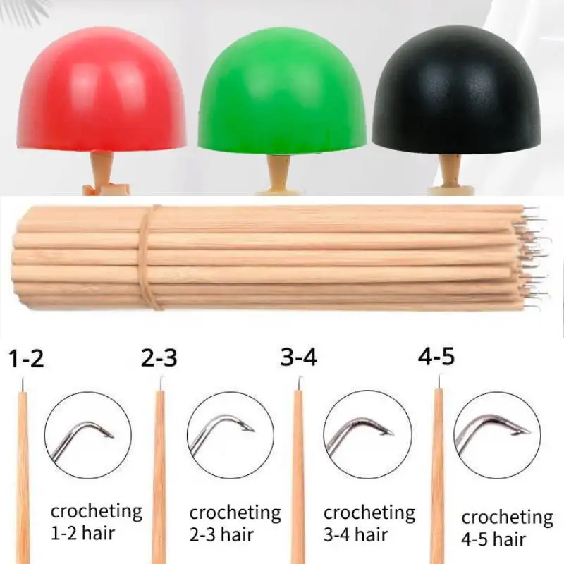 

Wood Ventilating Holder and 4 Size Stainless Steel Needles For Wig Making Crochet Needle Hair Tools Half Mannequin Wig Head