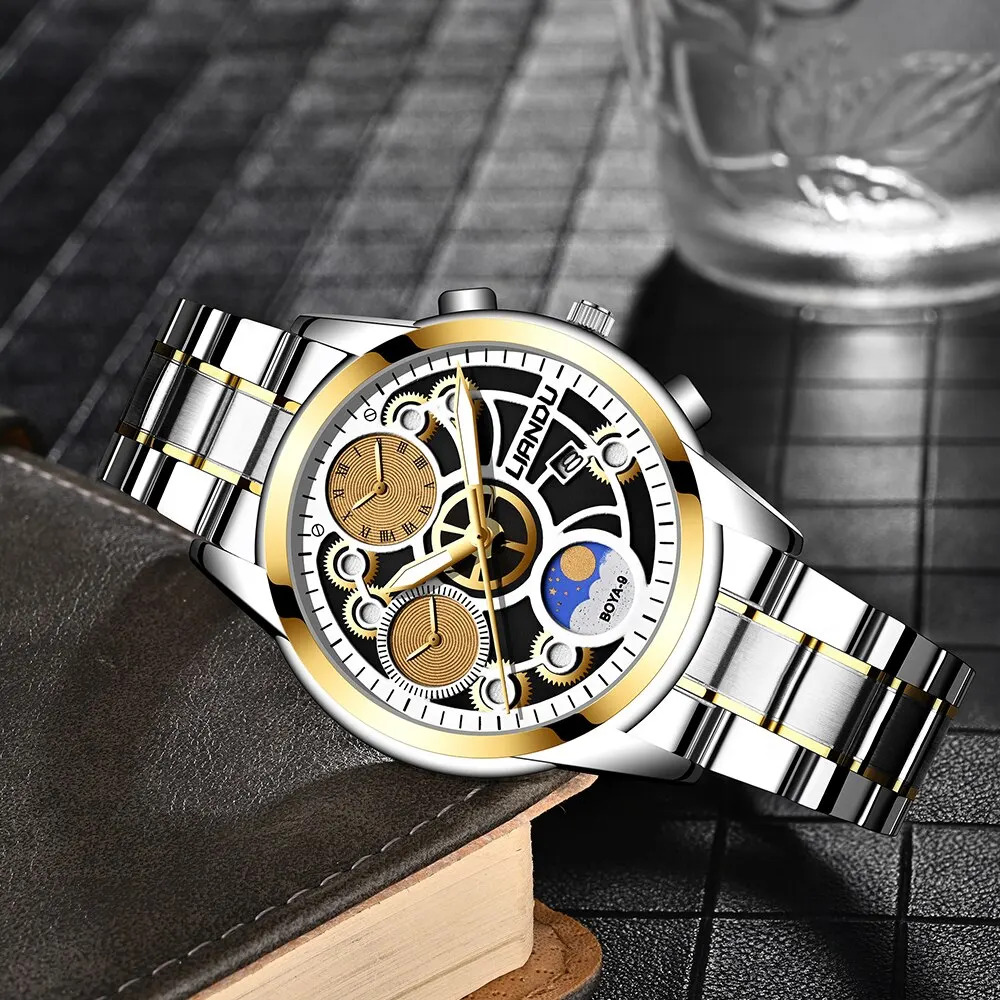 Top Brand Luxury Fashion Watch Men Mechanical Dial Clock Sport Watches Mens Quartz Wristwatch Relogio Masculino