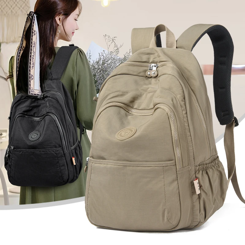 

Women Backpacks High Quality Waterproof Oxford Shoulder School Bag for Teenage Girls Solid Travel Laptop Bags Mochilas De Mujer