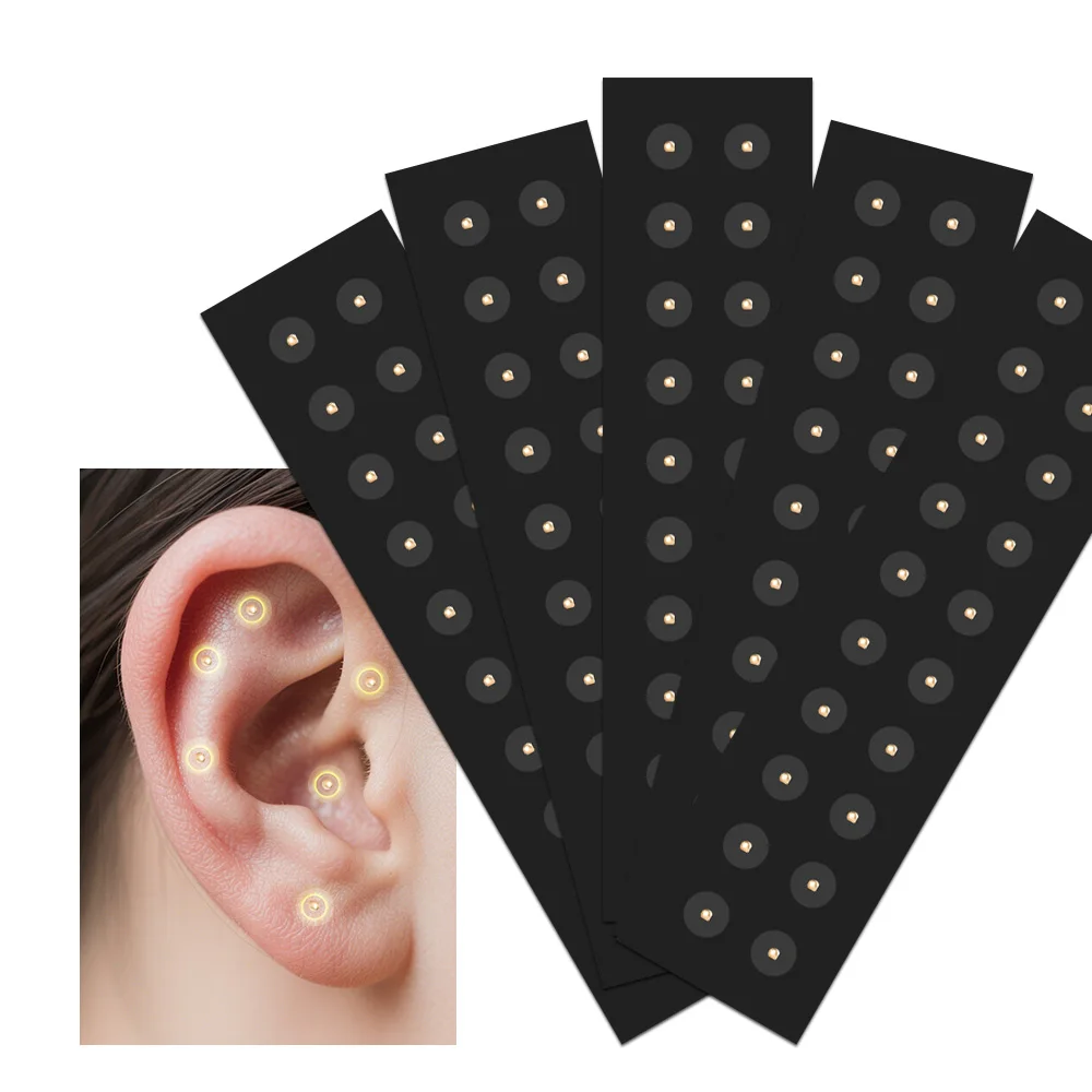 100-300PCS Ear Auricular Therapy Patches Disposable Ear Acupressure Therapy Stickers Ear Massage Patch for Stress Fatigue Relief