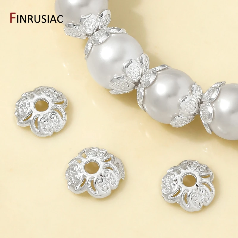 14K Gold Plated Brass Round Flower Bead Caps,End Caps For Jewelry,DIY Bracelet Necklace Making Accessories,Supplies For Jewelry view 6