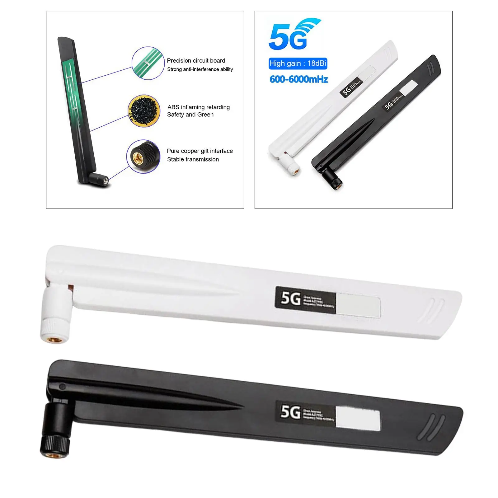 무선 네트워크 용 3G 4G 5G LTE 안테나 18dBi 접이식 600MHz-6000MHz