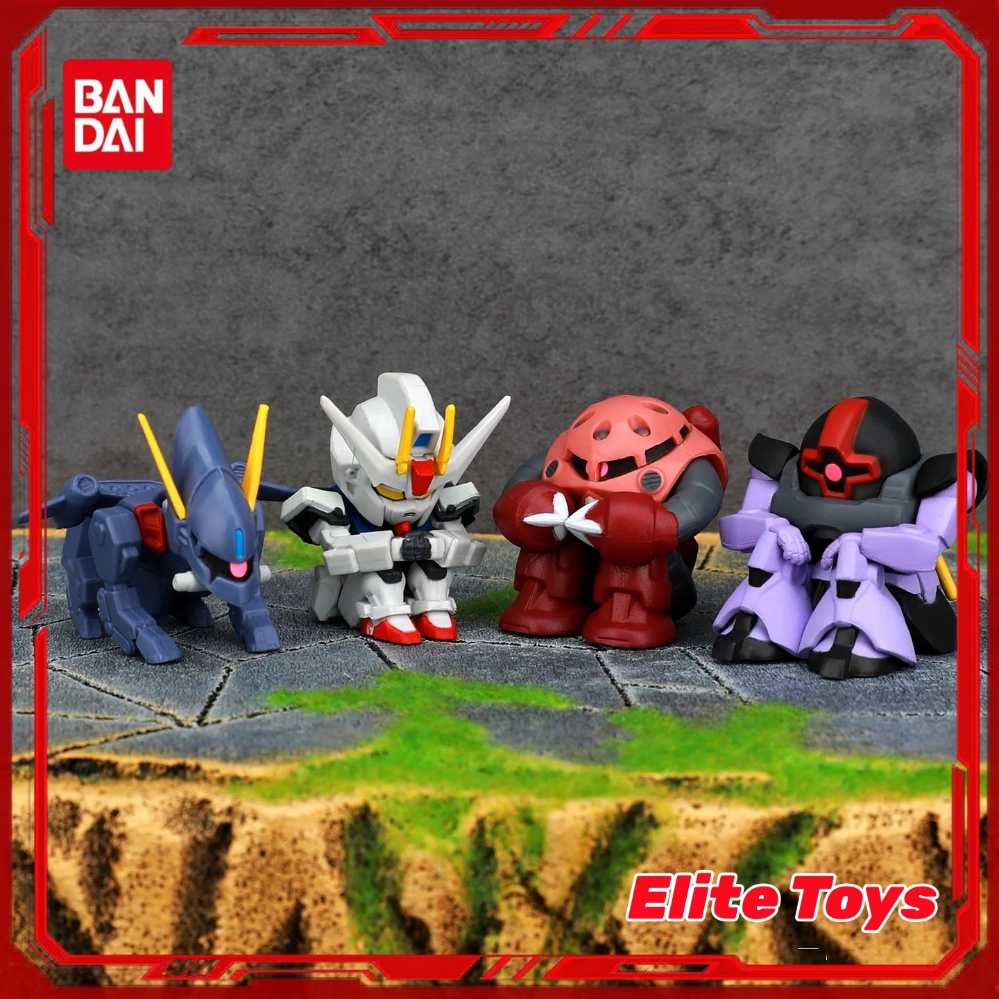 

Bandai Gashapon Q-версия Juaggu Dom Strike LaGOWE сидячая фигурка ожидания милая фигурка сидения поза меха настольное украшение подарок