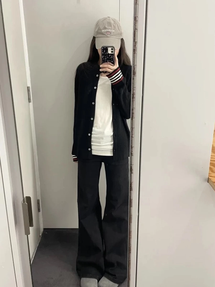 

Прямые расклешенные джинсы с высокой талией больших размеров, женские эластичные джинсовые брюки, брюки Bootcut для похудения груши