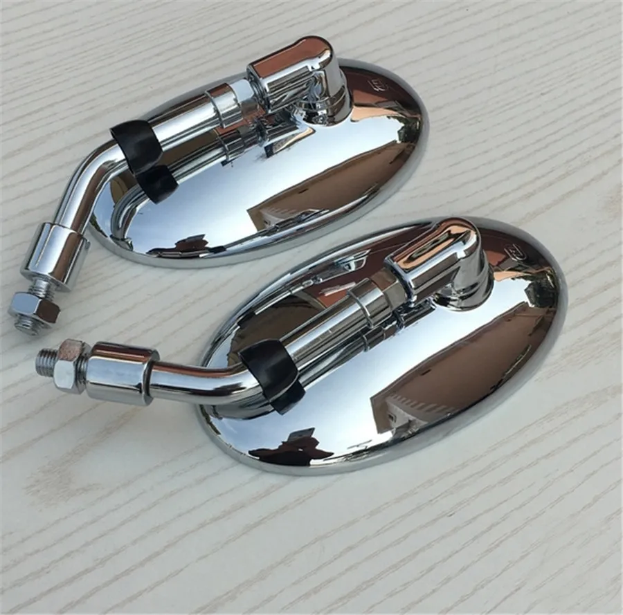 Universal Retro oval modified coffee short handle plating rearview mirror large field of view for motorcycle