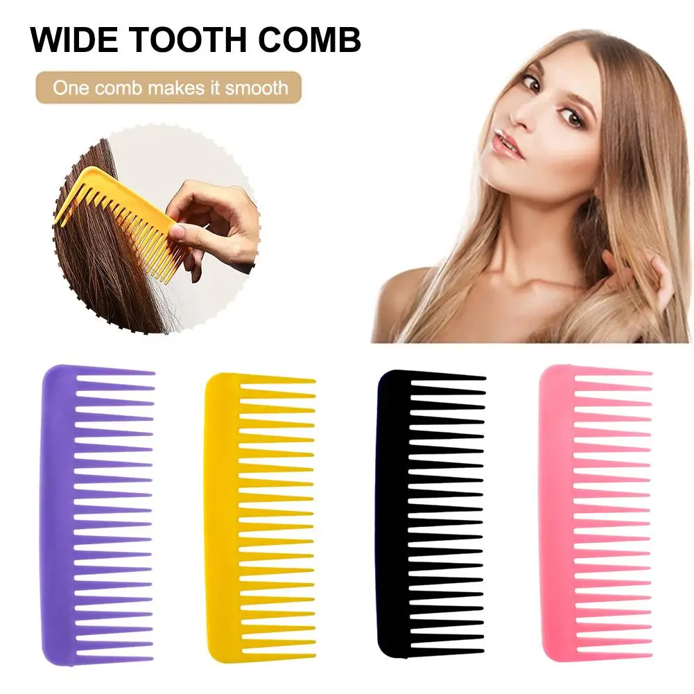 Hair Rectangular Plastic Wide Tooth Comb Handle Massage Comb Thick Long Hair For Home Use Detangling Hair Comb K3A5