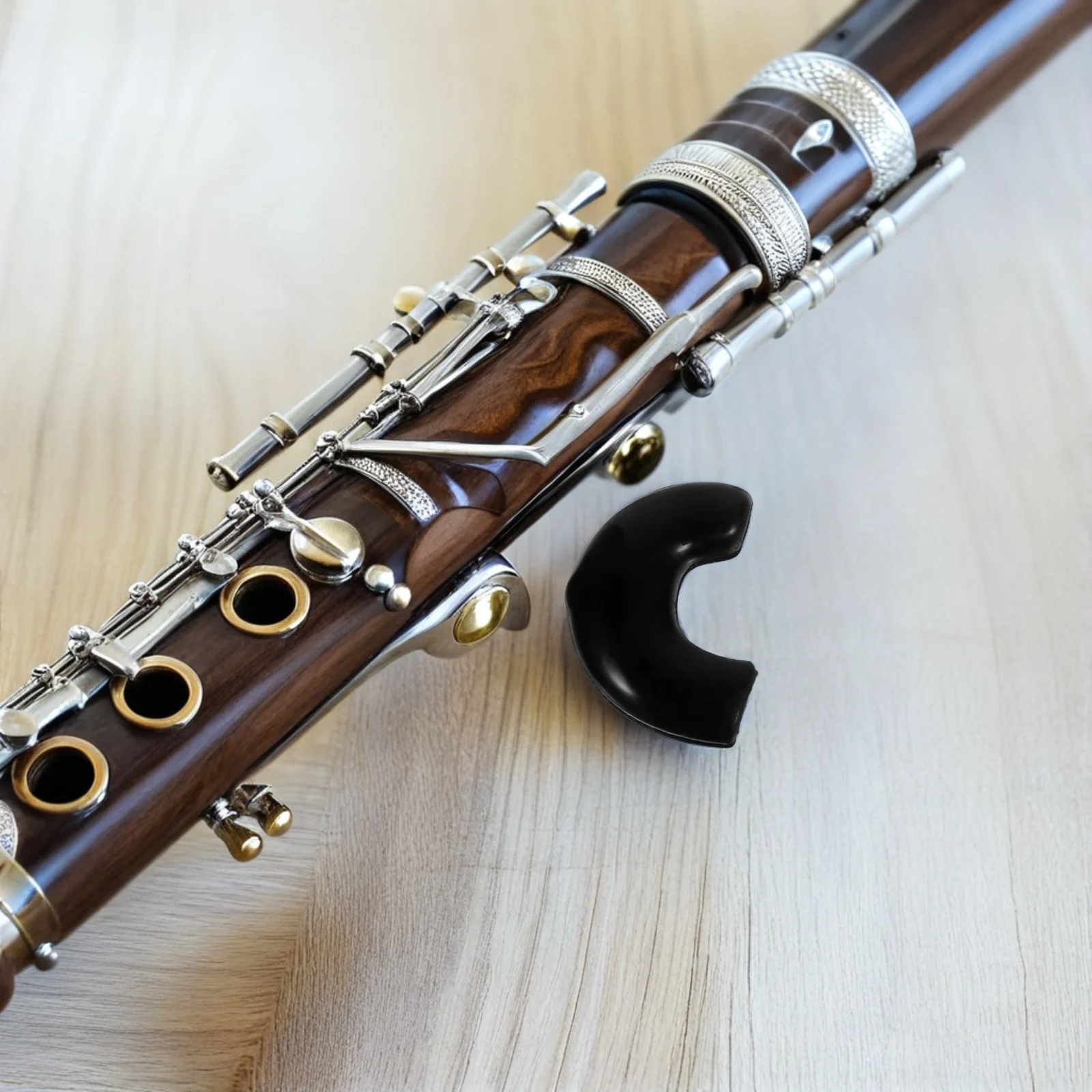 

3 Pcs Saxophone Strap Accessories Neck Clasp Sleeve Hook Snap Alto Music Cover Clarinet Black Rubber Bass