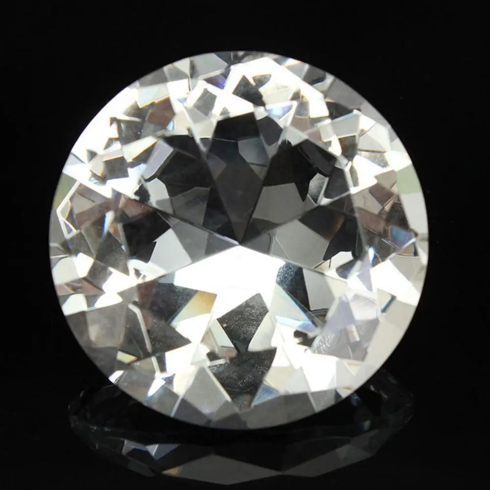 40mm Moissanite Diamonds Crystals Diamond Clear Paperweight Faceted Brilliant Cut Glass Big Artificial Diamond Jewelry Decor